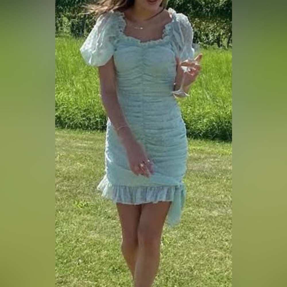Boohoo Mint Green Ruched Dress